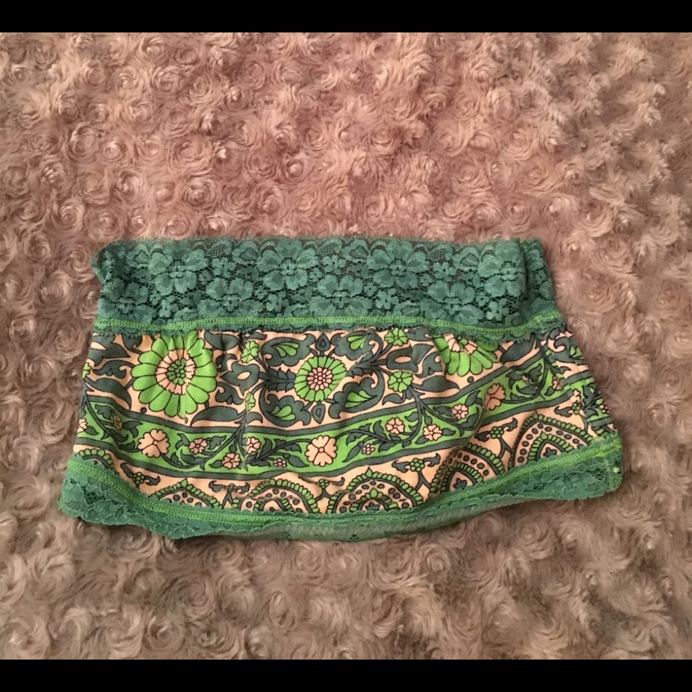 Free People Green print floral bandeau